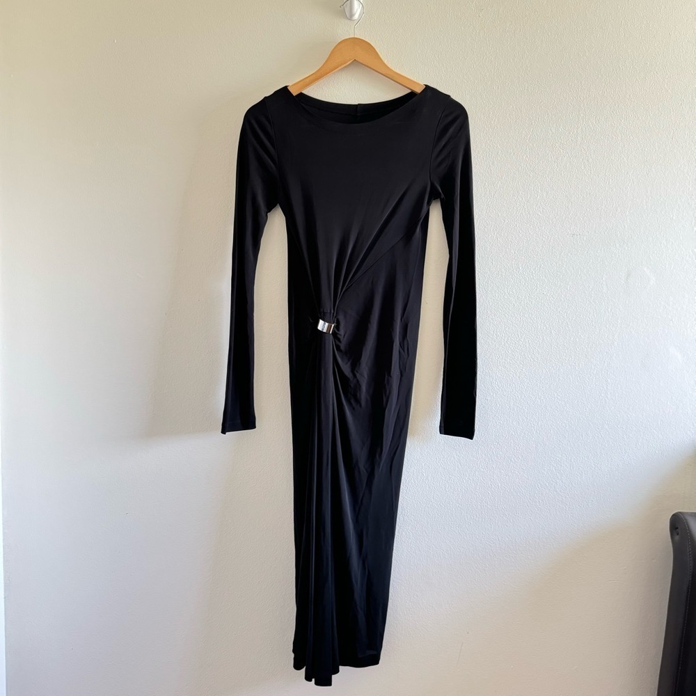 Louis Vuitton Black Long-sleeve Midi Dress Size 38 - Picture 3 of 15